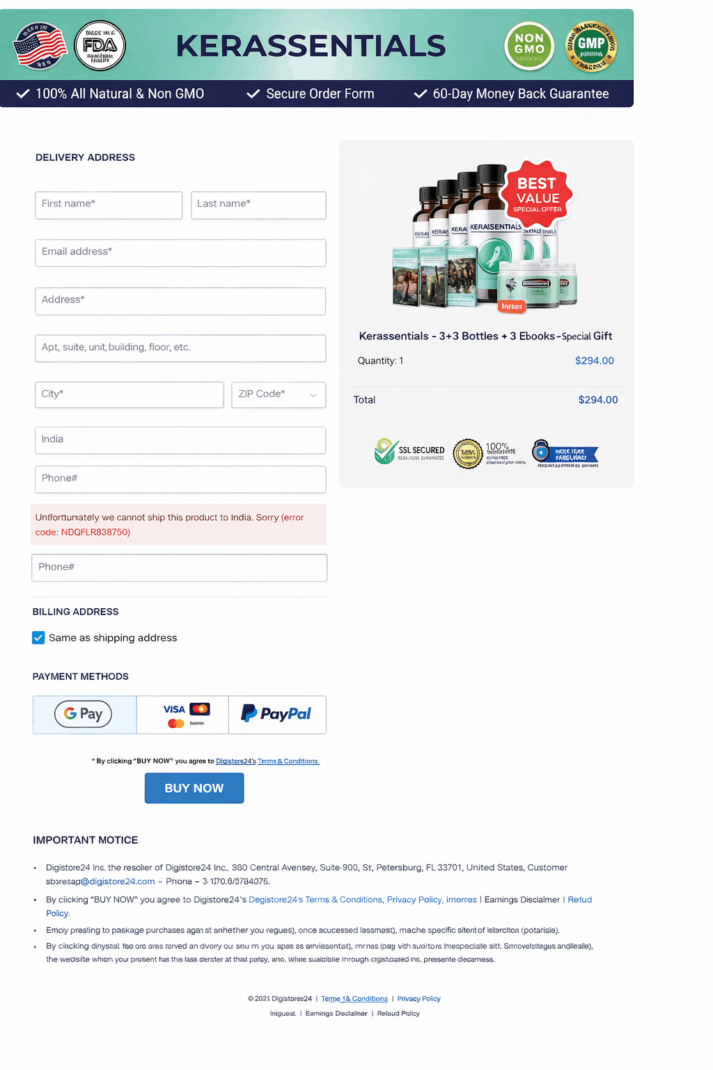 Kerassentials -checkout-page